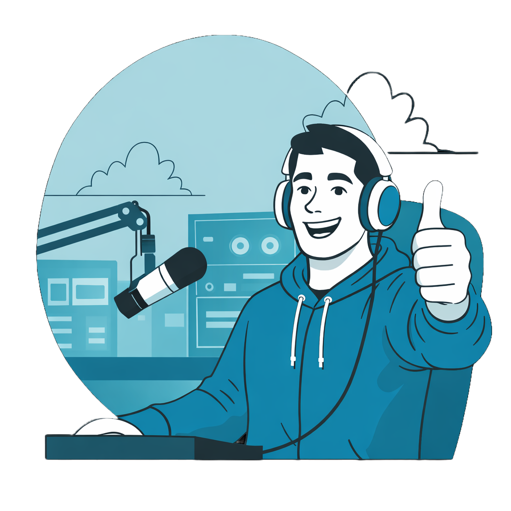 Jeremy Kesseler aan het werk als radio voice-over